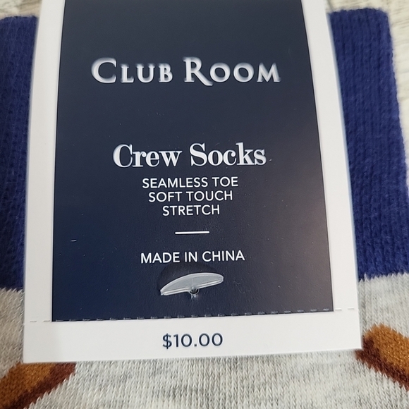 Club Room Men's Baseball Crew Socks Grey One Size Sports Bat Ball Fun Socks - Picture 4 of 6